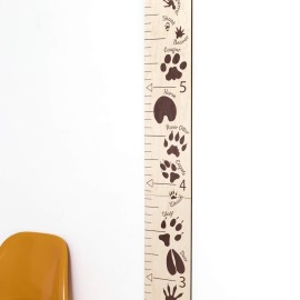 Headwaters Studio Safari Height Growth Chart - Nursery Animal Tracks Wall Decor, Wooden Growth Chart, Height Chart for Kids, Growth Chart for Wall, Baby Height Growth, Growth Record, Height Ruler