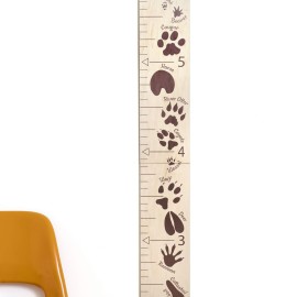 Headwaters Studio Safari Height Growth Chart - Nursery Animal Tracks Wall Decor, Wooden Growth Chart, Height Chart for Kids, Growth Chart for Wall, Baby Height Growth, Growth Record, Height Ruler