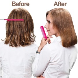 16 Pcs Rat Tail Comb Foiling Steel Pin Parting Fiber Heat Resistant Teasing Combs with Pintail for Women Girls Hair Styling(Rose Red)