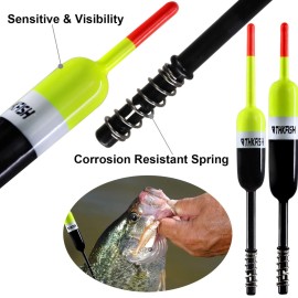 THKFISH Fishing Bobbers Fishing Floats and Bobbers Slip Bobbers for Fishing Balsa Floats Crappie Fishing Bobbers Fixed Bobber (1.5X0.59X5.4) -5pcs