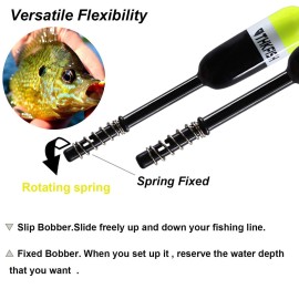 THKFISH Fishing Bobbers Fishing Floats and Bobbers Slip Bobbers for Fishing Balsa Floats Crappie Fishing Bobbers Fixed Bobber (1.5X0.59X5.4) -5pcs