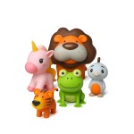 SplashEZ Animal Bath Toys | Mold Free Bath Toys for Kids & Toddlers with No Hole for Water | Lion & Friends Ideal Size for Little Hands | Safe, Durable for Baby Tub Pool Boys Girls Ages 0 & Up, 5-pack