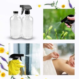Loretoy Glass Spray Bottle Kit10 (216 oz, 24 oz, 62 oz), 910 ml Roller Bottles, Anti UV, Multi Size and Versatile, Suitable for Aromatherapy, Facial Moisturizing, Watering, etc.(Clear)