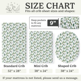 Crib Sheets Neutral - Fitted Baby Crib Sheets Bed for Girl Boy - 2 Pack Standard & Toddler Mattress (Woodland Forest Animals) - Buttery Soft Organic Cotton Blend