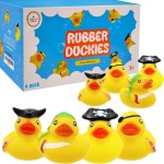 St. Patrick\'s Pirate Rubber Duck Toy Six Duckies for Kids, Bath Birthday Projects Gifts Baby Showers Classroom Summer Beach and Pool Activity Party Favors, 2 (6-Pack)
