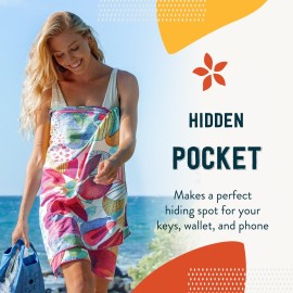 Ripwrap - Lightweight, Quick-Dry and Super Absorbent with Hidden Pocket, Perfect as Towel or Sarong for Beach, Travel, and Training (Water Color- Original)