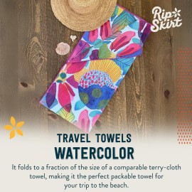Ripwrap - Lightweight, Quick-Dry and Super Absorbent with Hidden Pocket, Perfect as Towel or Sarong for Beach, Travel, and Training (Water Color- Original)