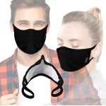 WITHMOONS 3PCS Cotton Face Mouth Mask Cool Mesh Cloth 3 Layers Facial Reusable Washable Nose Bridge Wire Black for Women Men