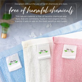 Luxury Facial Washcloths, Made from 100 Percent Rayon Bamboo, Makeup Remover, Reusable Absorbent, Gentle for Delicate Sensitive Skin, Set of 6, 10X10 (White)