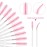 Shappy 24pc Plastic Eyelash Extension Tweezers & 100pc Eyelash Brush Mascara Wands Applicator (Pink)