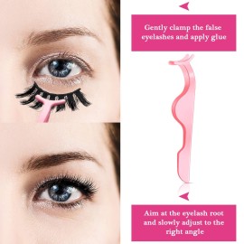 Shappy 24pc Plastic Eyelash Extension Tweezers & 100pc Eyelash Brush Mascara Wands Applicator (Pink)