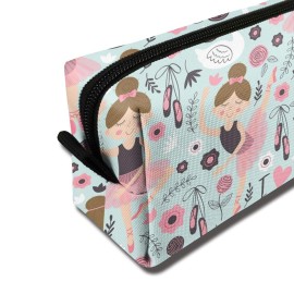 YISHOW Adorable Ballet dancer Makeup Bag Adorable Travel Cosmetic Toiletry Organizer Case for Women