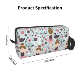 YISHOW Adorable Ballet dancer Makeup Bag Adorable Travel Cosmetic Toiletry Organizer Case for Women