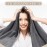 SUNLAND Microfiber Hair Towels Anti Frizz Hair Drying Towel Super Absorbent Fast Drying Turbans for Wet and Curly Soft Head Towel Wrap with Elastic Band 24 inch X 43 inch Grey