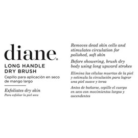 Diane Long Handle Exfoliating Dry Skin Brush, Natural Wood Color