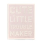 DEMDACO Cute Little Trouble Maker Soft Pink 40 x 30 Cotton Fabric Nursery Bed Blanket