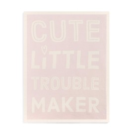 DEMDACO Cute Little Trouble Maker Soft Pink 40 x 30 Cotton Fabric Nursery Bed Blanket