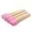 Mekupeu Mekupeu 100 Pcs Disposable Mascara Wands Bamboo Spoolies Brush for Eyelash Extensions Spoolie Eyelash Lash Wand Applicator Makeup Kits, Pink