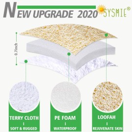 3 Packs Exfoliating Loofah Sponge Pads,Large 5x 7-100% Natural Luffa and Terry Cloth Materials,Premium Loofa Sponge Scrubber Body Glove Close Skin for Men and Women,Perfect for Bath Spa and Shower