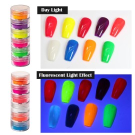 DAGEDA 24 Color Pigment Nail Powder Dust, Colorful Iridescent Glitter Ultrafine Luminous Pearlescent High-Gloss Halo Powder, 3D DIY Nail Art Decoration DAGEDA 24 Color Pigment Nail Powder Dust, Colorful Iridescent Glitter Ultrafine Luminous Pearlescent High-Gloss Halo Powder, 3D DIY Nail Art Decoration