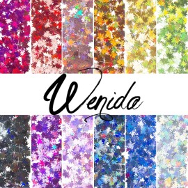 Glitter Wenida 12 Colors Maple Leaf Holographic Sparkly Cosmetic Festival Sequins Craft Glitter for Arts Nail Face Body Glitter Wenida 12 Colors Maple Leaf Holographic Sparkly Cosmetic Festival Sequins Craft Glitter for Arts Nail Face Body