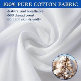 Precoco Toddler Pillowcase Set - 2 White Cotton 14x19 Inch Pillow Covers with Zipper Design for Secure Fit and Comfortable Sleep