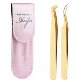 EYELASH EXTENSION TWEEZERS, Professional Precision Eyelash Tweezers for Classic, Volume 2d-6d, Mega Lashing & Isolation for Individual False Lashes, 3pcs Tweezer Kit Set by Ida Jane EYELASH EXTENSION TWEEZERS, Professional Precision Eyelash Tweezers for Classic, Volume 2d-6d, Mega Lashing & Isolation for Individual False Lashes, 3pcs Tweezer Kit Set by Ida Jane