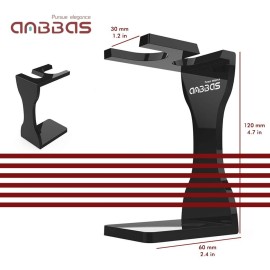 Anbbas Faux Badger Shaving Brush with 3.5 oz Goat Milk Shaving Soap and Bowl Stainless Steel,Black Acrylic Shaving Stand Holer for DE Razor Men Shave Kit