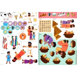 Bible Activity Jonah, Noah, Moses, Joseph, Jesus, David - Sticker Book Over 80 Stickers (Set of 6 Books)