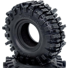 HOBBYSOUL 4pcs RC 1.9 Mud Slingers Tires Height 4.72\'\' / 120mm Soft Sticky 1.9 Tires Tyres For 1/10 RC Crawler Traxxas TRX4 / Axial SCX10 90047 SCX10 III AXI03007 / Redcat Gen8 Upgrade