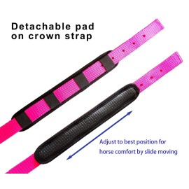 T TEKE Adjustable Horse Halters by Heavy Duty Soft Nylon, Padded with Anti-rubbing Waffle Neoprene on Both Crown & Nose