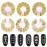 Beuniar Nail Micro Beads Studs 3D Nails Supply Gold Art Decorations Charms Metal 6 Boxes Star Moon Heart Triangle Square Rivet for Fingernails & Toenails Decor