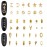 Beuniar Nail Micro Beads Studs 3D Nails Supply Gold Art Decorations Charms Metal 6 Boxes Star Moon Heart Triangle Square Rivet for Fingernails & Toenails Decor
