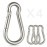 sprookber Stainless Steel Carabiner Spring Snap Hook - 304 Stainless Steel Heavy Duty Clips, Set of 4 (3.15 Inch)