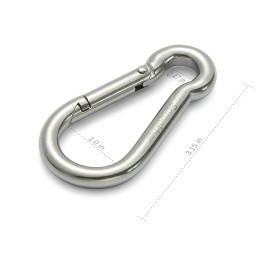 sprookber Stainless Steel Carabiner Spring Snap Hook - 304 Stainless Steel Heavy Duty Clips, Set of 4 (3.15 Inch)