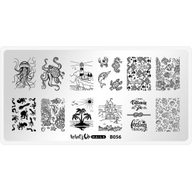 Whats Up Nails - B056 Coasting to the Sea Stamping Plate for Nail Art Design