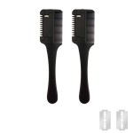 2 Pcs MSDADA Hair Cutting Combs with Replacement Razors, Double Edge Razor Comb for Thin & Thick Hair Thinning, Trimming
