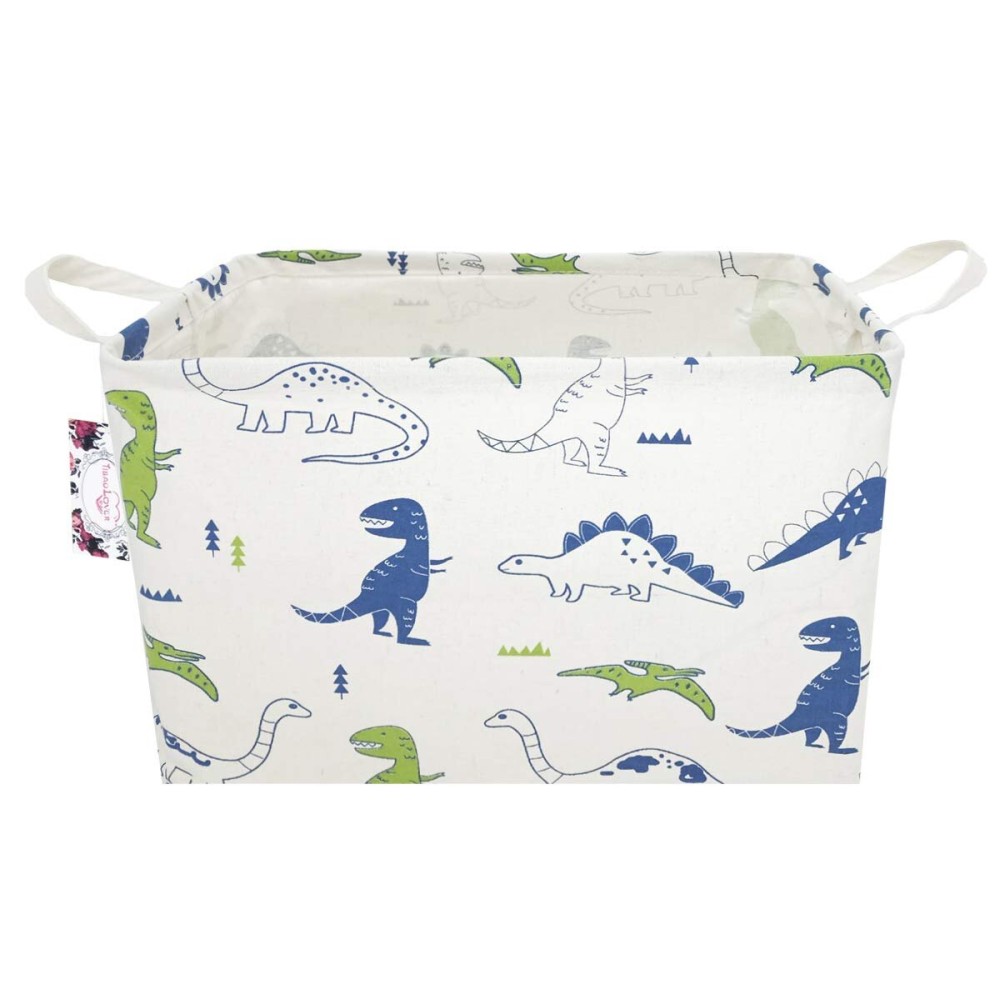 TIBAOLOVER Rectangular Kids Storage Basket Gift Basket Baby Storage Basket Cute Kids Toy Storage Bin Organizer Shelf Book Basket Room Decor(Polychrome Dinosaurs)