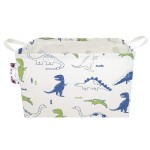 TIBAOLOVER Rectangular Kids Storage Basket Gift Basket Baby Storage Basket Cute Kids Toy Storage Bin Organizer Shelf Book Basket Room Decor(Polychrome Dinosaurs)