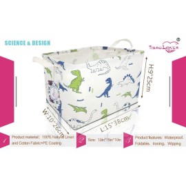 TIBAOLOVER Rectangular Kids Storage Basket Gift Basket Baby Storage Basket Cute Kids Toy Storage Bin Organizer Shelf Book Basket Room Decor(Polychrome Dinosaurs)