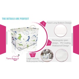 TIBAOLOVER Rectangular Kids Storage Basket Gift Basket Baby Storage Basket Cute Kids Toy Storage Bin Organizer Shelf Book Basket Room Decor(Polychrome Dinosaurs)