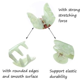 Brinie Hair Claw Clamps Green Hair Barrettes Medium Non Slip Clips Hair Accessories for Women and Girls (2 PCS)