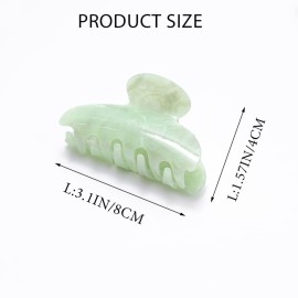 Brinie Hair Claw Clamps Green Hair Barrettes Medium Non Slip Clips Hair Accessories for Women and Girls (2 PCS)