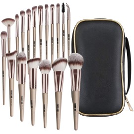Makeup Brushes, 18 Pcs Professional Premium Synthetic Makeup Brush Set with Case, Foundation Kabuki Eye Travel Make up Brushes sets (Champagne Gold) Makeup Brushes, 18 Pcs Professional Premium Synthetic Makeup Brush Set with Case, Foundation Kabuki Eye Travel Make up Brushes sets (Champagne Gold)