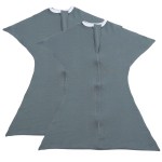 SleepingBaby Zipadee-Zip Transition Swaddle - Cozy Baby Swaddle Blanket with Zipper Convenience - Roomy Wearable Blanket for Easy Diaper Changes - Classic Grey, Medium (6-12 Month) - 2 Pack