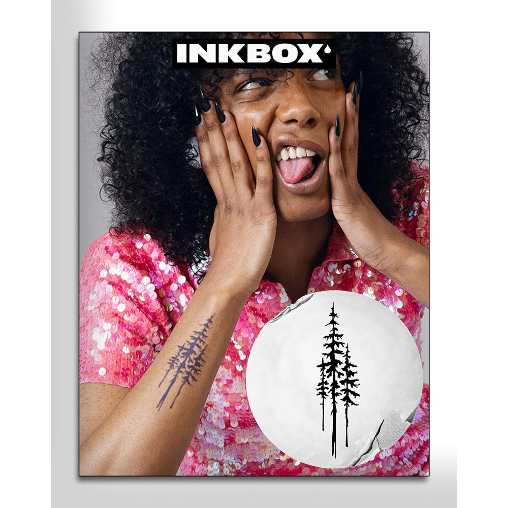 Inkbox Temporary Tattoos, Semi-Permanent Tattoo, One Premium Easy Long Lasting, Water-Resistant Temp Tattoo with For Now Ink - Lasts 1-2 Weeks, Tree Tattoo, 5 x 2 in, Lambertiana
