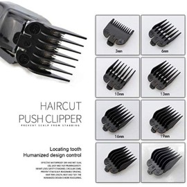 8 PCS 8 Length Professional Hair Clipper Guide Combs, Replacement Guards Set, Attachment Guide Combs, Great Fits for All Full-Size Wahl Clippers/Trimmers(Black)