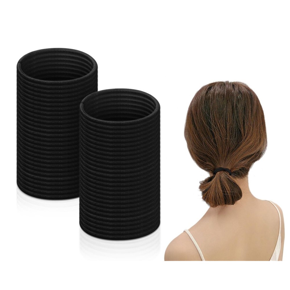 DS. DISTINCTIVE STYLE Hair Ties 50 Pieces 2.5 mm Elastic Hair Bands Hair Rubber Bands Ponytail Holders - Black