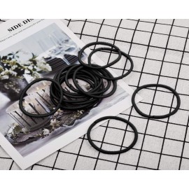DS. DISTINCTIVE STYLE Hair Ties 50 Pieces 2.5 mm Elastic Hair Bands Hair Rubber Bands Ponytail Holders - Black
