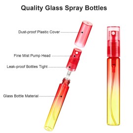 Patelai 18 Pieces 8 ml Mini Perfume Spray Bottles Atomizer Portable Travel Mister Refillable Empty Container Colorful Glass Bottles for Cleaning, Travel, Essential Oils, Perfume, 6 Gradient Colors Patelai 18 Pieces 8 ml Mini Perfume Spray Bottles Atomizer Portable Travel Mister Refillable Empty Container Colorful Glass Bottles for Cleaning, Travel, Essential Oils, Perfume, 6 Gradient Colors
